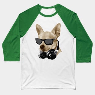 Cool Chihuahua DJ Baseball T-Shirt